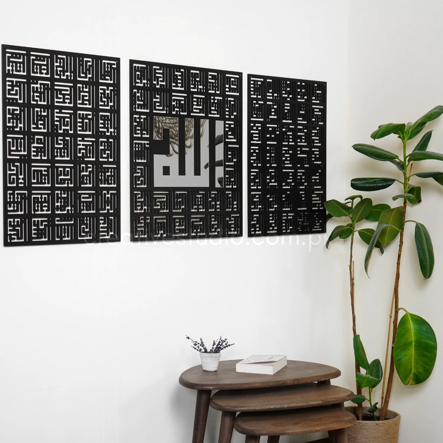 Asma Ul Husna 99 Names of Allah Kufic Islamic Wall Art ©