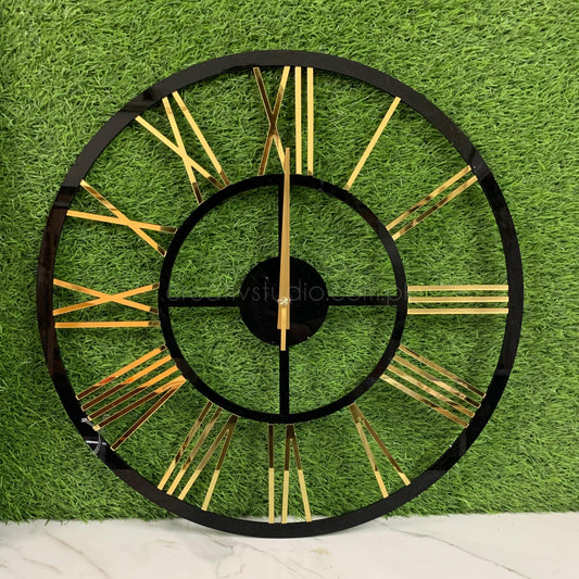 Acrylic Wall Clock Gold & Black Wall Clock ©